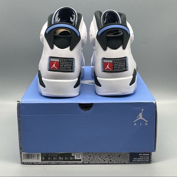 Nike Air Jordan 6 Retro UNC University Blue White Size 12 NEW - Picture 9 of 10